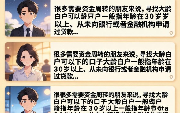 盘点大龄白户容易通过的贷款渠道