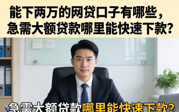 能下两万的网贷口子有哪些，急需大额贷款哪里能快速下款？