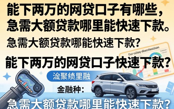 急需大额贷款哪里能快速下款