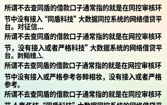 不查同盾的借款口子有哪些