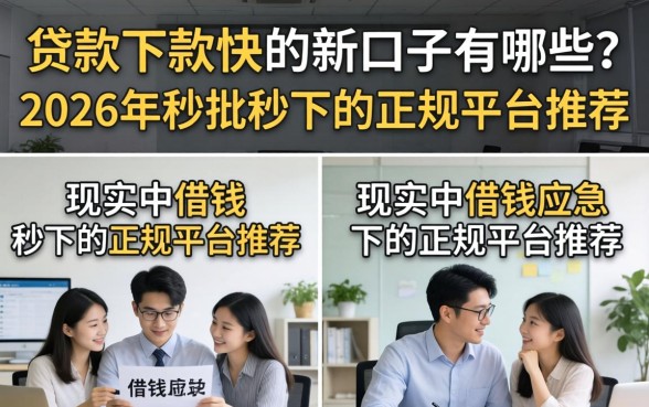 贷款下款快的新口子有哪些?2026年秒批秒下的正规平台推荐 2026年秒批秒下的正规平台推荐