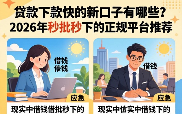 贷款下款快的新口子有哪些?2026年秒批秒下的正规平台推荐 2026年秒批秒下的正规平台推荐