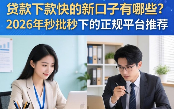 贷款下款快的新口子有哪些?2026年秒批秒下的正规平台推荐 2026年秒批秒下的正规平台推荐