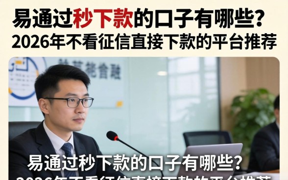 易通过秒下款的口子有哪些？2026年不看征信直接下款的平台推荐