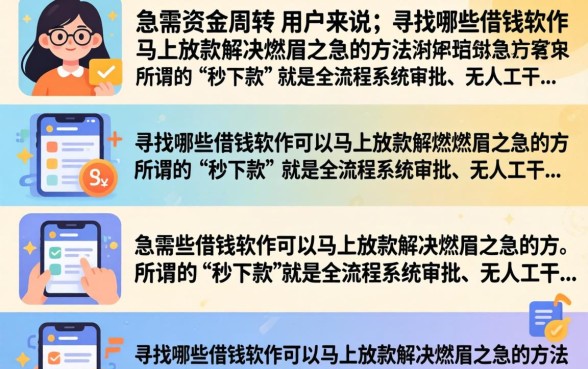 什么借钱软件秒下款？正规靠谱极速放款平台推荐