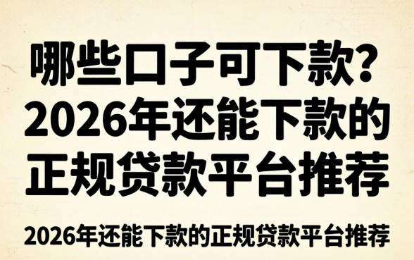 哪些口子可下款?2026年还能下款的正规贷款平台推荐 2026年还能下款的正规贷款平台推荐