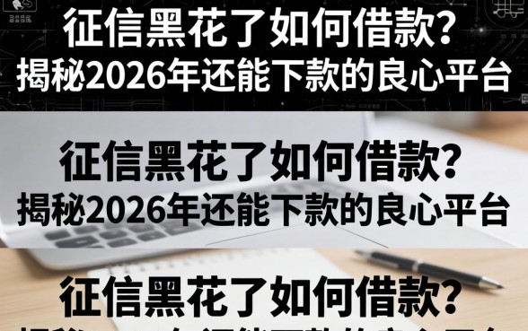 征信黑花了如何借款？揭秘2026年还能下款的良心平台