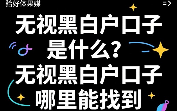 无视黑白户口子是什么？无视黑白户口子哪里能找到