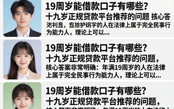 19周岁能借款口子有哪些?十九岁正规贷款平台推荐 19周岁能借款口子有哪些