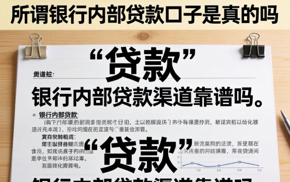 所谓银行内部贷款口子是真的吗