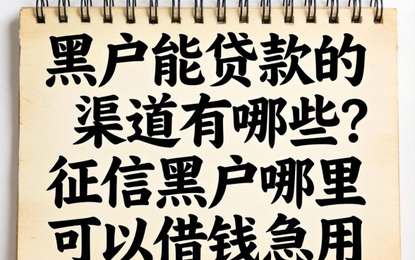 黑户能贷款的渠道有哪些？征信黑户哪里可以借钱急用