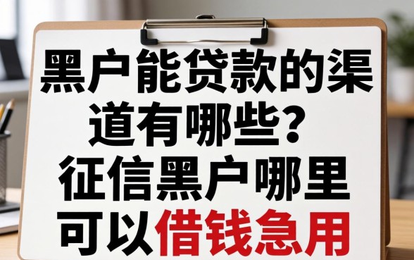 征信黑户哪里可以借钱急用