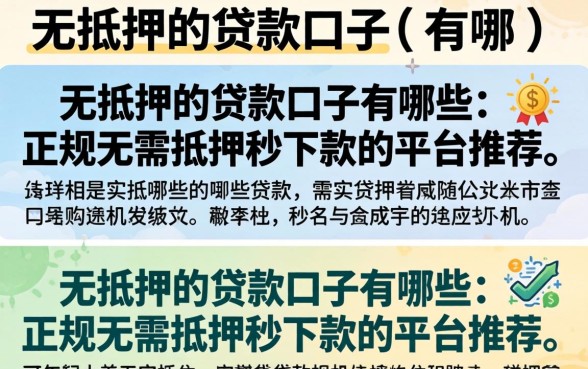 正规无需抵押秒下款的平台推荐