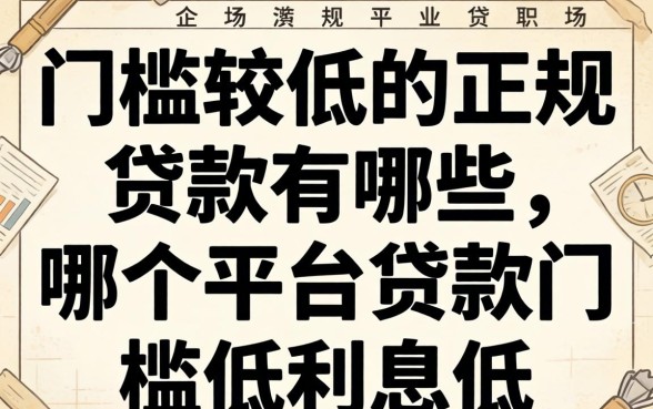 门槛较低的正规贷款有哪些,哪个平台贷款门槛低利息低 门槛较低的正规贷款有哪些