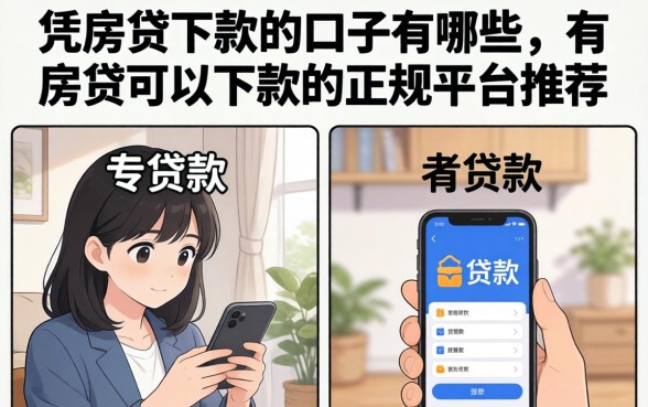 凭房贷下款的口子有哪些，有房贷可以下款的正规平台推荐