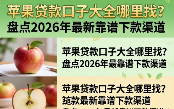 苹果贷款口子大全哪里找？盘点2026年最新靠谱下款渠道