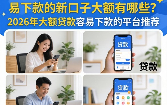 易下款的新口子大额有哪些？2026年大额贷款容易下款的平台推荐