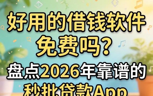 好用的借钱软件免费吗?盘点2026年靠谱的秒批贷款app 盘点2026年靠谱的秒批贷款app