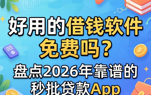 好用的借钱软件免费吗?盘点2026年靠谱的秒批贷款app 盘点2026年靠谱的秒批贷款app