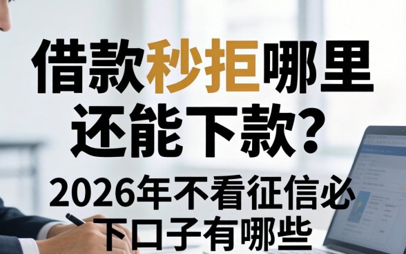 借款秒拒哪里还能下款?2026年不看征信必下口子有哪些? 2026年不看征信必下口子有哪些