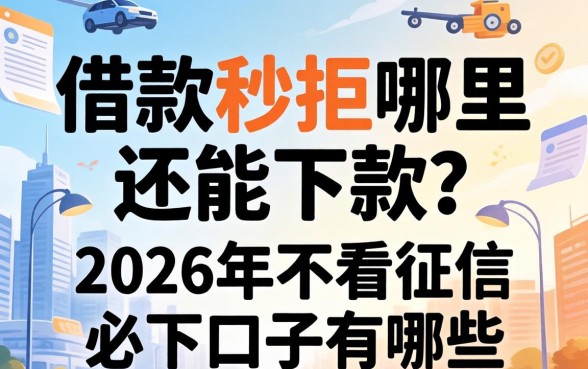 借款秒拒哪里还能下款?2026年不看征信必下口子有哪些? 2026年不看征信必下口子有哪些