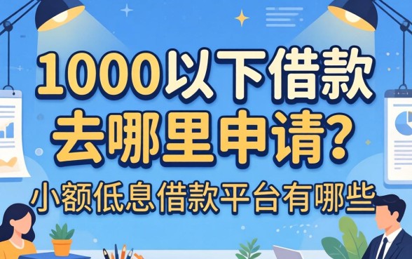 1000以下借款去哪里申请？小额低息借款平台有哪些？