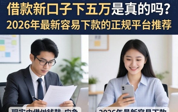 借款新口子下五万是真的吗?2026年最新容易下款的正规平台推荐 2026年最新容易下款的正规平台推荐