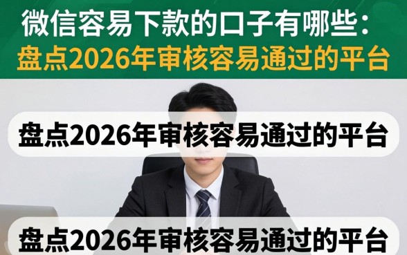 微信容易下款的口子有哪些，盘点2026年审核容易通过的平台