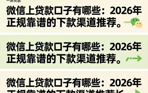 2026年正规靠谱的下款渠道推荐