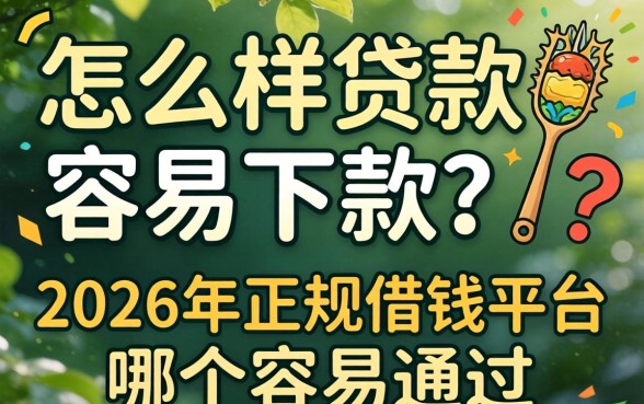 怎么样贷款容易下款？2026年正规借钱平台哪个容易通过