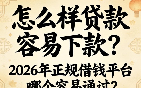 2026年正规借钱平台哪个容易通过