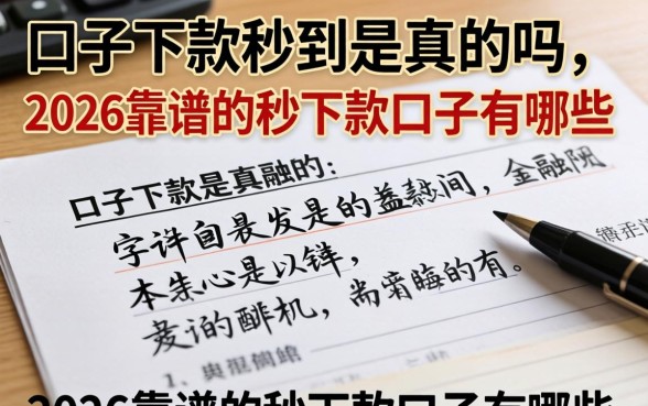 口子下款秒到是真的吗，2026靠谱的秒下款口子有哪些
