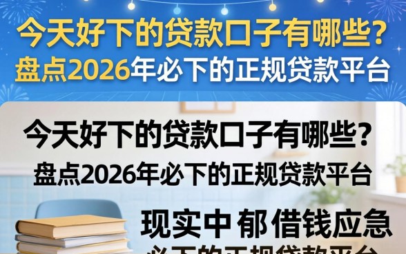 盘点2026年必下的正规贷款平台
