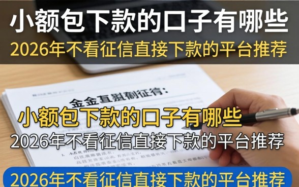 小额包下款的口子有哪些,2026年不看征信直接下款的平台推荐 2026年不看征信直接下款的平台推荐