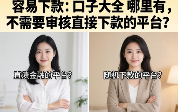 容易下款的口子大全，哪里有不需要审核直接下款的平台？