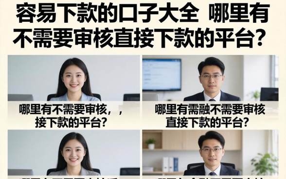 容易下款的口子大全,哪里有不需要审核直接下款的平台? 哪里有不需要审核直接下款的平台