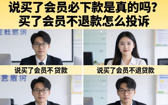 说买了会员必下款是真的吗?买了会员不退款怎么投诉 说买了会员必下款是真的吗