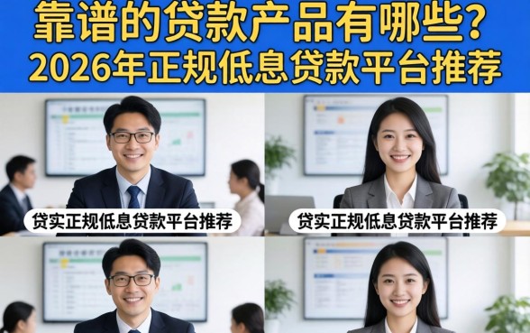 靠谱的贷款产品有哪些？2026年正规低息贷款平台推荐