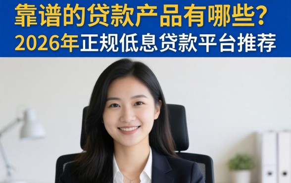 靠谱的贷款产品有哪些?2026年正规低息贷款平台推荐 2026年正规低息贷款平台推荐