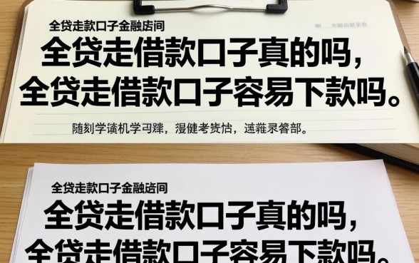 全贷走借款口子容易下款吗