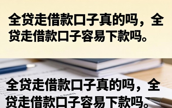 全贷走借款口子容易下款吗
