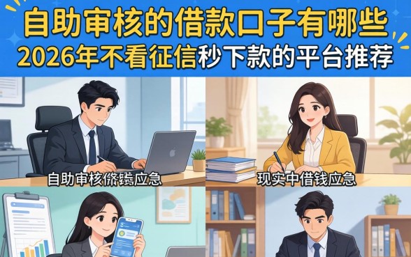 自助审核的借款口子有哪些,2026年不看征信秒下款的平台推荐 2026年不看征信秒下款的平台推荐