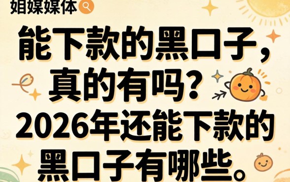能下款的黑口子真的有吗?2026年还能下款的黑口子有哪些 2026年还能下款的黑口子有哪些