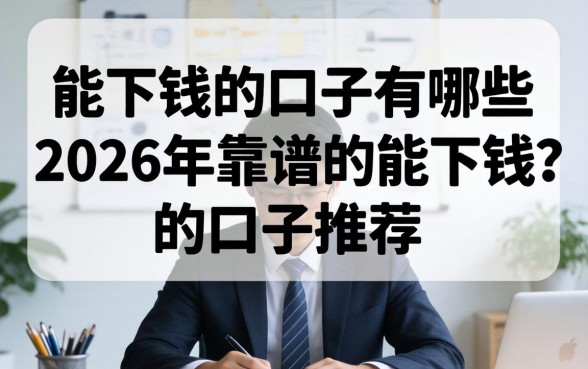 2026年靠谱的能下钱的口子推荐