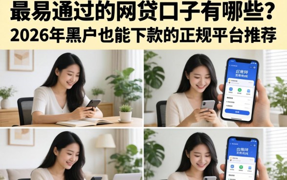 最易通过的网贷口子有哪些？2026年黑户也能下款的正规平台推荐