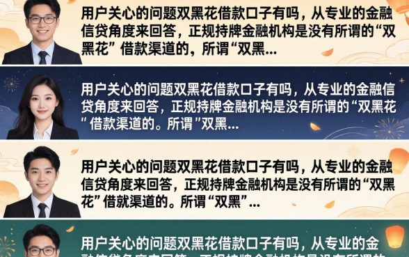 双黑花借款口子有吗？双黑花哪里能借到钱