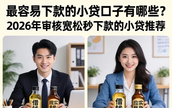 最容易下款的小贷口子有哪些？2026年审核宽松秒下款的小贷推荐