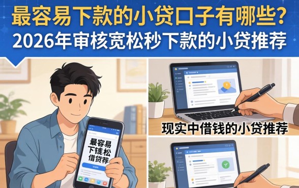 最容易下款的小贷口子有哪些?2026年审核宽松秒下款的小贷推荐 2026年审核宽松秒下款的小贷推荐