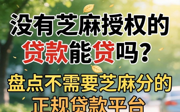 没有芝麻授权的贷款能贷吗?盘点不需要芝麻分的正规贷款平台 盘点不需要芝麻分的正规贷款平台