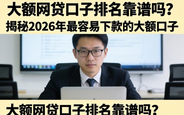 大额网贷口子排名靠谱吗?揭秘2026年最容易下款的大额口子 揭秘2026年最容易下款的大额口子